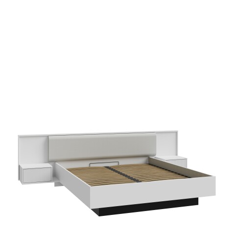 Stauraumbett >NEKTARIUS< Lift-Lattenrost, Bettanlage, Secret grey - 309,2x92,9x213,3cm (BxHxT)