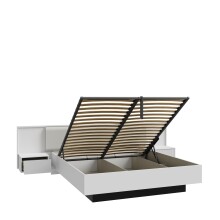 Stauraumbett >NEKTARIUS< Lift-Lattenrost, Bettanlage, Secret grey - 309,2x92,9x213,3cm (BxHxT)