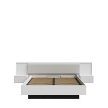 Stauraumbett >NEKTARIUS< Lift-Lattenrost, Bettanlage, Secret grey - 309,2x92,9x213,3cm (BxHxT)