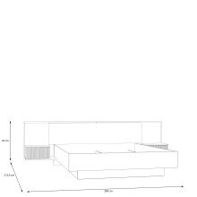 Stauraumbett >NEKTARIUS< Lift-Lattenrost, Bettanlage, Secret grey - 309,2x92,9x213,3cm (BxHxT)