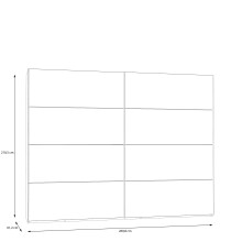 Schwebetürenschrank >NEKTARIUS< 3 Böden, 3 Stangen, Secret grey - 269,8x210,5x62,9cm (BxHxT)