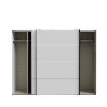 Schwebetürenschrank >NEKTARIUS< 3 Böden, 3 Stangen, Secret grey - 269,8x210,5x62,9cm (BxHxT)
