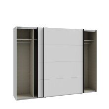 Schwebetürenschrank >NEKTARIUS< 3 Böden, 3 Stangen, Secret grey - 269,8x210,5x62,9cm (BxHxT)