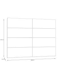 Schwebetürenschrank >NEKTARIUS< 3 Böden, 3 Stangen, Secret grey - 269,8x210,5x62,9cm (BxHxT)