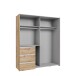 Schiebetürenschrank >WINN 2< 3 Schübe, 2 Stangen, Artisan Eiche Dekor - 170,3x200,5x61,2cm (BxHxT)