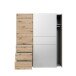 Schiebetürenschrank >WINN 2< 3 Schübe, 2 Stangen, Artisan Eiche Dekor - 170,3x200,5x61,2cm (BxHxT)