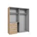 Schiebetürenschrank >WINN 2< 3 Schübe, 2 Stangen, Artisan Eiche Dekor - 170,3x200,5x61,2cm (BxHxT)