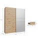 Schiebetürenschrank >WINN 2< 3 Schübe, 2 Stangen, Artisan Eiche Dekor - 170,3x200,5x61,2cm (BxHxT)