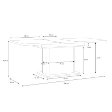 Kulissen-Esstisch >LACETTI< ausziehbar 200cm, Eiche Dekor / sandfarbig - 160/200x76,4x90cm (BxHxT)
