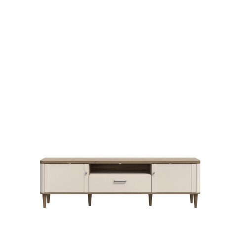 Lowboard >LACETTI< in Valencia Eiche Dekor / sandfarbig - 179,8x53,3x41,2cm (BxHxT)