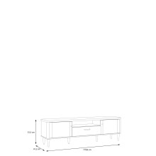 Lowboard >LACETTI< in Valencia Eiche Dekor / sandfarbig - 179,8x53,3x41,2cm (BxHxT)