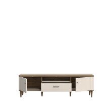 Lowboard >LACETTI< in Valencia Eiche Dekor / sandfarbig - 179,8x53,3x41,2cm (BxHxT)