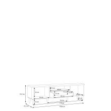 Lowboard >LACETTI< in Valencia Eiche Dekor / sandfarbig - 179,8x53,3x41,2cm (BxHxT)