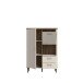 Highboard >LACETTI< in Valencia Eiche Dekor / sandfarbig - 100,1x142,9x41,2cm (BxHxT)