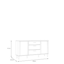 Sideboard >LACETTI< Valencia Eiche Dekor / sandfarbig - 179,8x91,7x41,2cm (BxHxT)