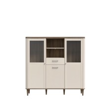 Highboard >LACETTI< in Valencia Eiche Dekor /...