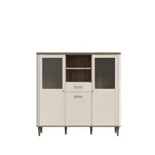 Highboard >LACETTI< in Valencia Eiche Dekor /...