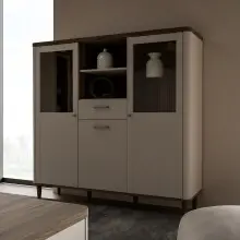 Highboard >LACETTI< in Valencia Eiche Dekor /...
