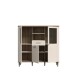 Highboard >LACETTI< in Valencia Eiche Dekor / sandfarbig - 144,8x142,9x41,2cm (BxHxT)