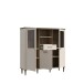 Highboard >LACETTI< in Valencia Eiche Dekor / sandfarbig - 144,8x142,9x41,2cm (BxHxT)