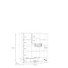 Highboard >LACETTI< in Valencia Eiche Dekor / sandfarbig - 144,8x142,9x41,2cm (BxHxT)