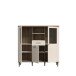 Highboard >LACETTI< in Valencia Eiche Dekor / sandfarbig - 144,8x142,9x41,2cm (BxHxT)