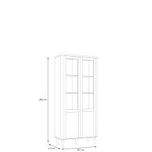 Stauraumvitrine >LACETTI< in Valencia Eiche Dekor / sandfarbig - 90,1x200,5x41,2cm (BxHxT)