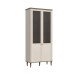 Stauraumvitrine >LACETTI< in Valencia Eiche Dekor / sandfarbig - 90,1x200,5x41,2cm (BxHxT)