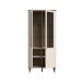 Stauraumvitrine >LACETTI< in Valencia Eiche Dekor / sandfarbig - 90,1x200,5x41,2cm (BxHxT)