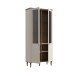Stauraumvitrine >LACETTI< in Valencia Eiche Dekor / sandfarbig - 90,1x200,5x41,2cm (BxHxT)