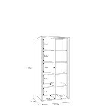 Hochschrank >WEXLIN< 8 Böden, sandfarbig / Mauvella Eiche Dekor - 76,3x164,9x50,2cm (BxHxT)