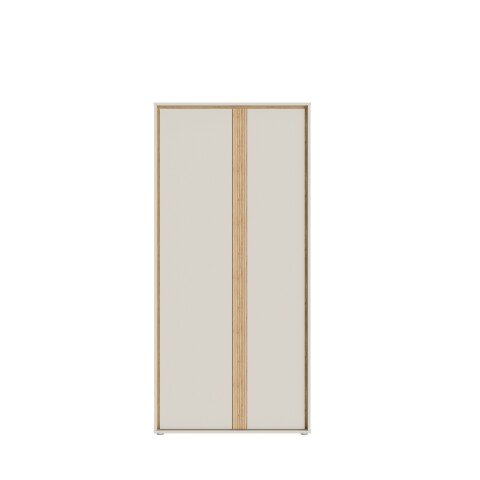 Drehtürenschrank >WEXLIN< 5 Böden, sandfarbig / Mauvella Eiche Dekor - 91,3x193,7x60cm (BxHxT)
