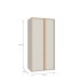 Drehtürenschrank >WEXLIN< 5 Böden, sandfarbig / Mauvella Eiche Dekor - 91,3x193,7x60cm (BxHxT)