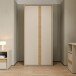 Drehtürenschrank >WEXLIN< 5 Böden, sandfarbig / Mauvella Eiche Dekor - 91,3x193,7x60cm (BxHxT)
