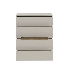 Schubkastenkommode >EDWAL< 4 Schübe, Sand / Mauvelle Eiche - 95,1x114,7x41,5cm (BxHxT)