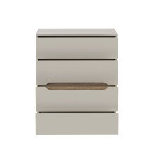 Schubkastenkommode >EDWAL< 4 Schübe, Sand / Mauvelle Eiche - 95,1x114,7x41,5cm (BxHxT)