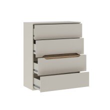 Schubkastenkommode >EDWAL< 4 Schübe, Sand / Mauvelle Eiche - 95,1x114,7x41,5cm (BxHxT)