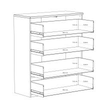 Schubkastenkommode >EDWAL< 4 Schübe, Sand / Mauvelle Eiche - 95,1x114,7x41,5cm (BxHxT)