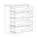 Schubkastenkommode >EDWAL< 4 Schübe, Sand / Mauvelle Eiche - 95,1x114,7x41,5cm (BxHxT)
