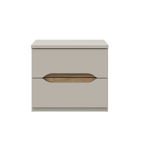 Nachtkommode >EDWAL< 2 Schübe, Sand / Mauvelle Eiche - 50,4x44,3x41,5cm (BxHxT)