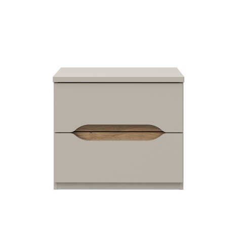 Nachtkommode >EDWAL< 2 Schübe, Sand / Mauvelle Eiche - 50,4x44,3x41,5cm (BxHxT)