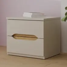 Nachtkommode >EDWAL< 2 Schübe, Sand / Mauvelle...