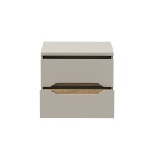 Nachtkommode >EDWAL< 2 Schübe, Sand / Mauvelle Eiche - 50,4x44,3x41,5cm (BxHxT)