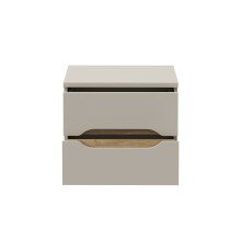 Nachtkommode >EDWAL< 2 Schübe, Sand / Mauvelle Eiche - 50,4x44,3x41,5cm (BxHxT)