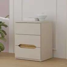 Nachtkommode >EDWAL< 3 Schübe, Sand / Mauvelle...