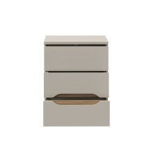 Nachtkommode >EDWAL< 3 Schübe, Sand / Mauvelle Eiche - 50,4x63,5x41,5cm (BxHxT)