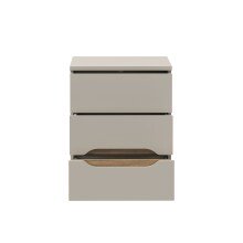 Nachtkommode >EDWAL< 3 Schübe, Sand / Mauvelle Eiche - 50,4x63,5x41,5cm (BxHxT)