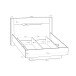 Stauraumbett >EDWAL< Lift-Lattenrost, sandfarbig / Eiche Dekor - 156,2x105,7x206,6cm BxHxT