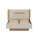 Stauraumbett >EDWAL< Lift-Lattenrost, sandfarbig / Eiche Dekor - 156,2x105,7x206,6cm BxHxT