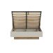 Stauraumbett >EDWAL< Lift-Lattenrost, sandfarbig / Eiche Dekor - 176,2x105,7x206,6cm BxHxT